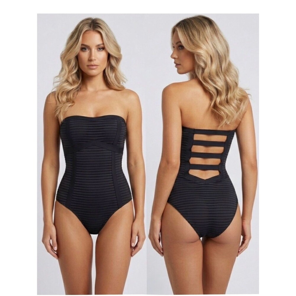 Bond-Eye Ladder Back One Piece Strapless Swimsuit Sexy Cut Out Strappy Back 6